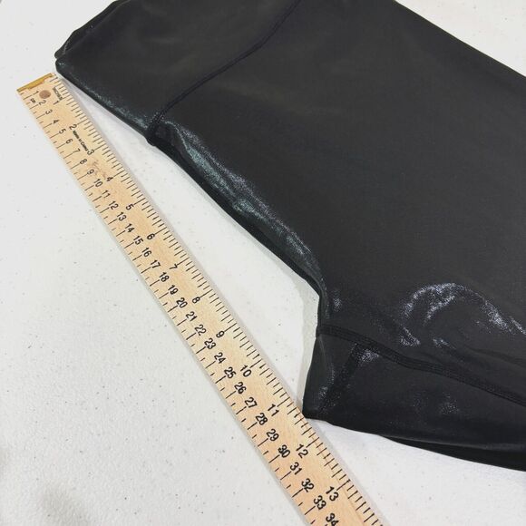 Fabletics Black Vegan Leather Leggings Pants XL Patent Pull On Capsule Wardrobe - Picture 6 of 7